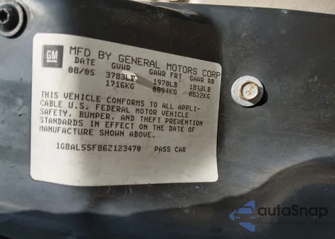 2006 Saturn Ion 3 из США, поврежденный, VIN 1G8AL55F86Z123470